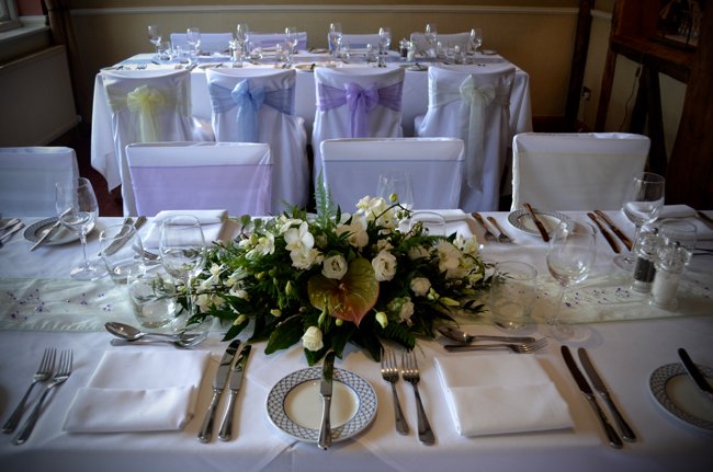 The Bell Inn New Forest wedding venue table arrangement